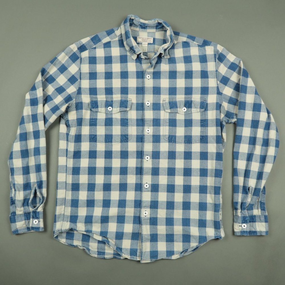 Wallace & Barnes Jumbo Plaid Thick Cotton Shirt M - Picture 2 of 4